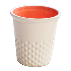 Ceramic Thimble Container - Coral