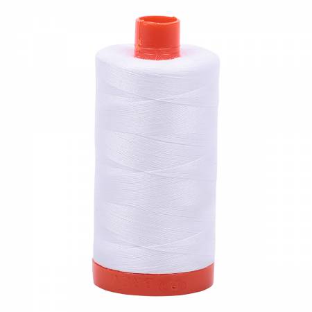 Aurifil Mako Cotton Thread Solid 50wt 1422yds White