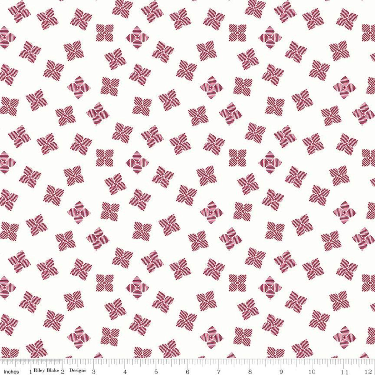 Red Hot - Petals Off White - Yardage
