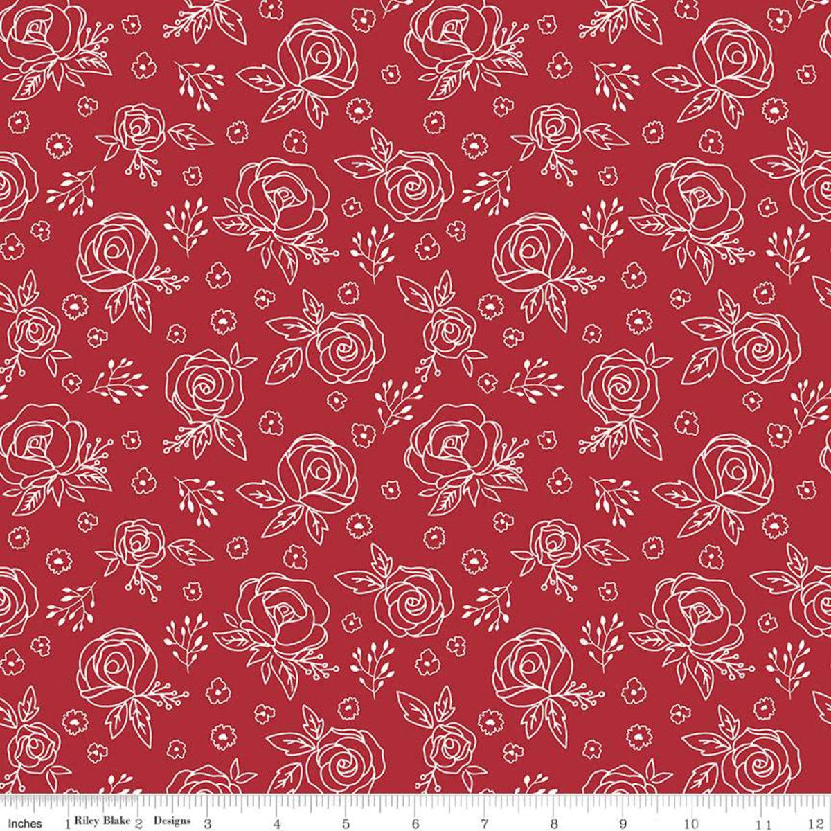 Red Hot - Roses Red - Yardage
