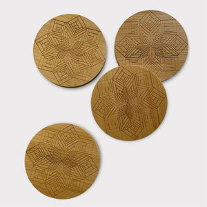 Broken Star Log Cabin Coaster Set