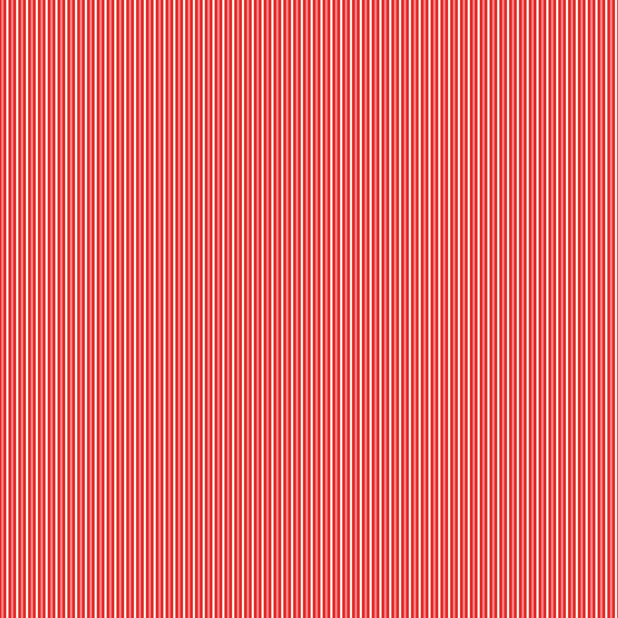 Picnic Florals Stripes - Red - Yardage