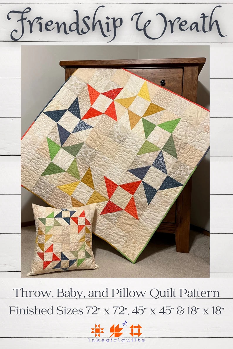Friendship Throw Quilt and Pillow Pattern