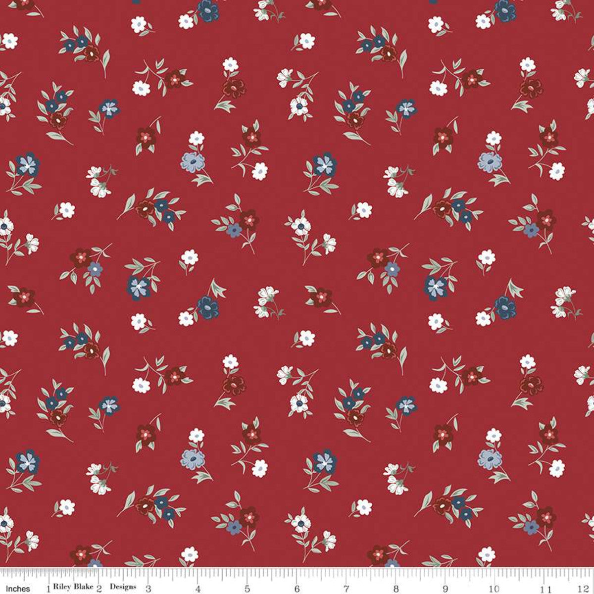 American Dream - Floral Red - Yardage