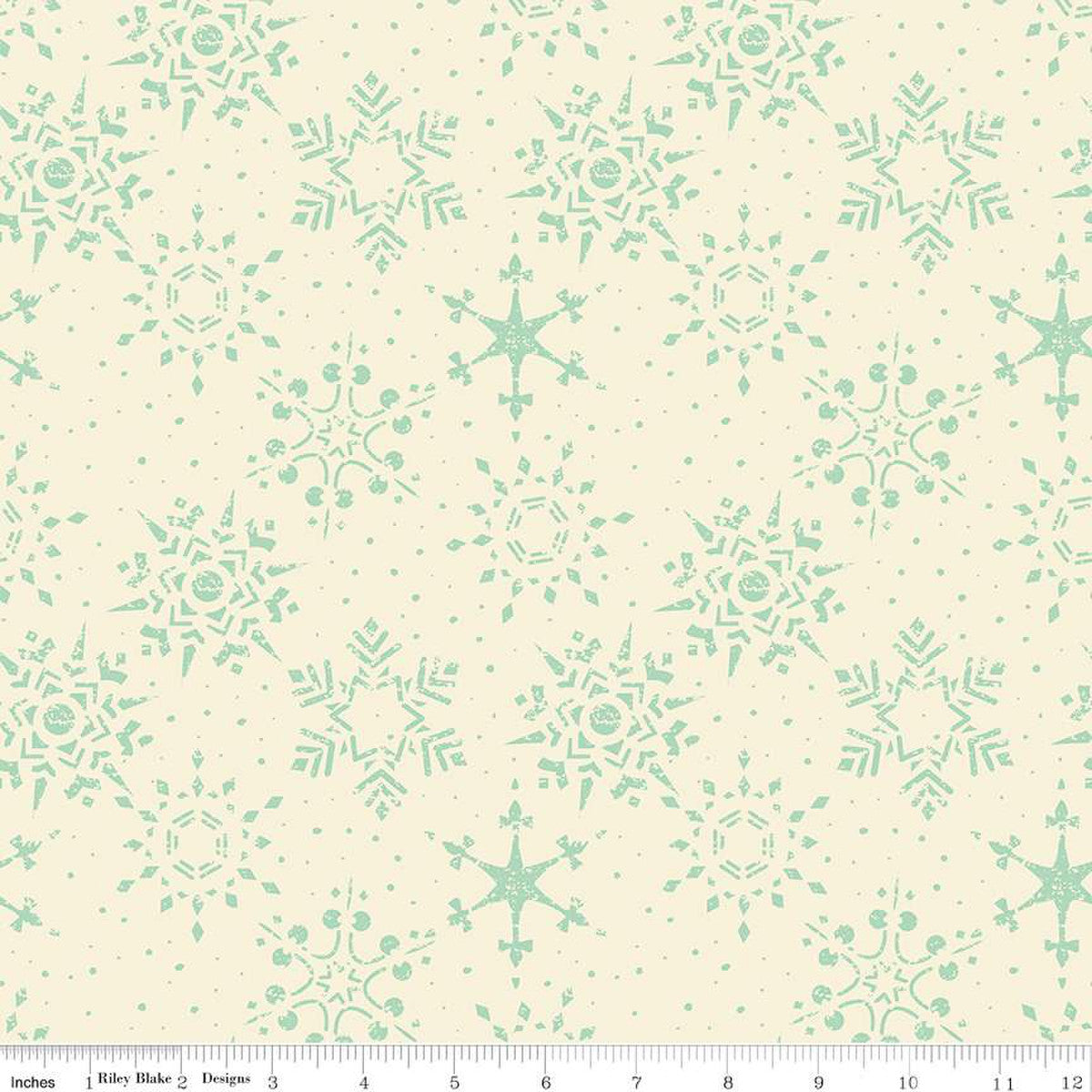 Adel in Winter - Snowflakes Mint - Yardage