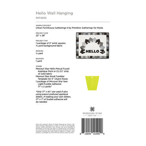 Hello Wall Hanging Pattern by MSQC
