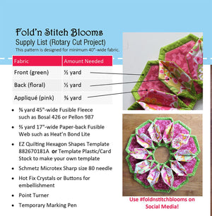 Fold'n Stitch Blooms Topper Pattern