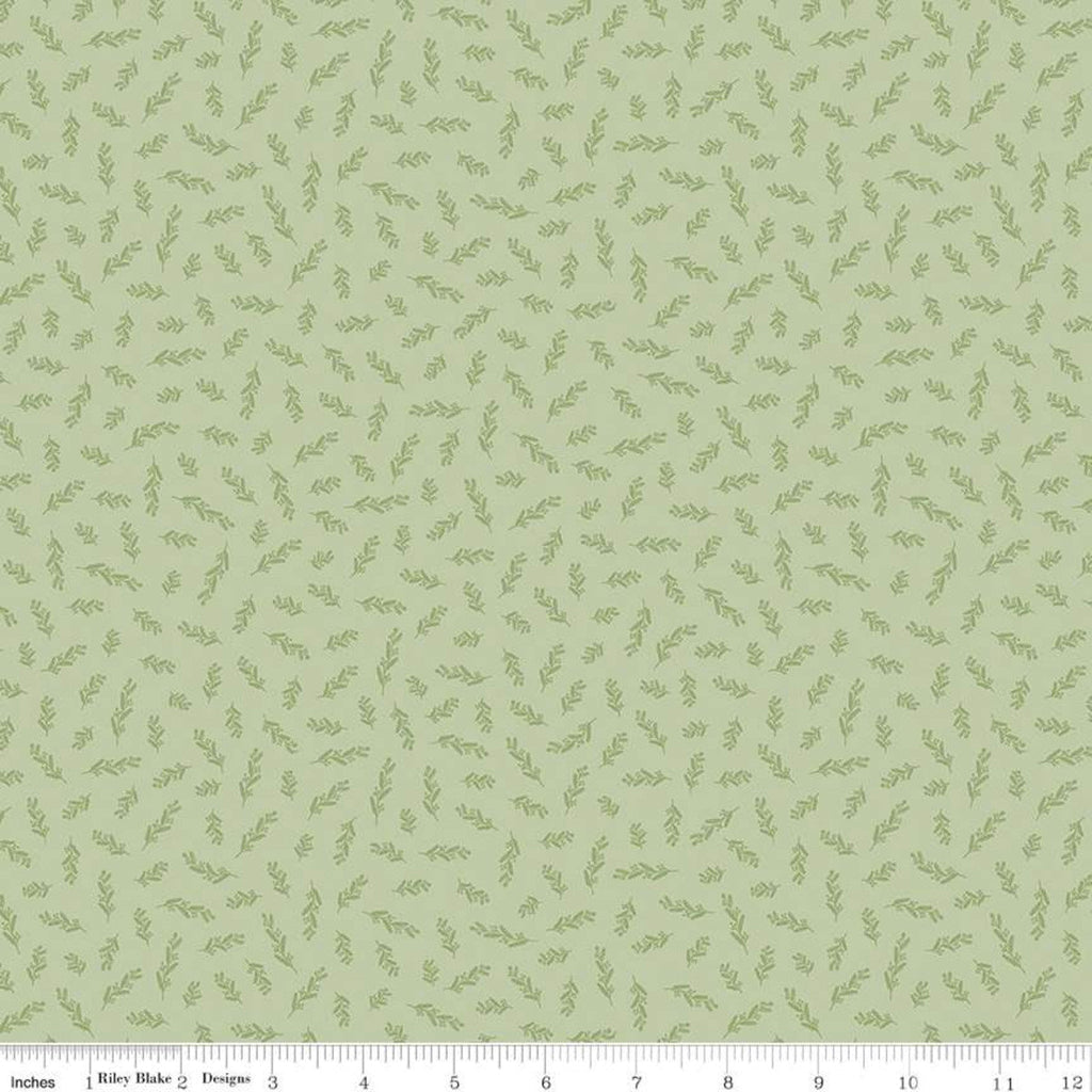 Gingham Gardens - Stems Green - Yardage